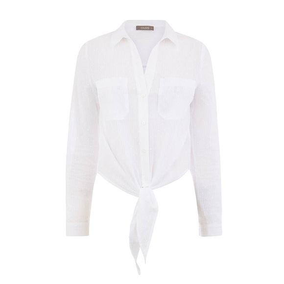 Oasis Donny Spotted Textured Button Down Top 🤍 - Picture 4 of 9